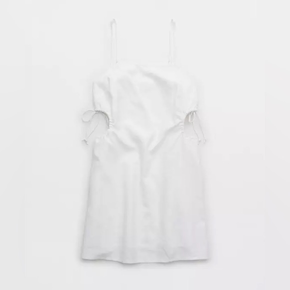 Aerie White Linen Dress w Cut Outs - Size Medium - Picture 3 of 5